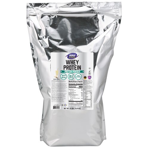 NOW Sports Whey Protein Powder Creamy Vanilla -- 10 lbs