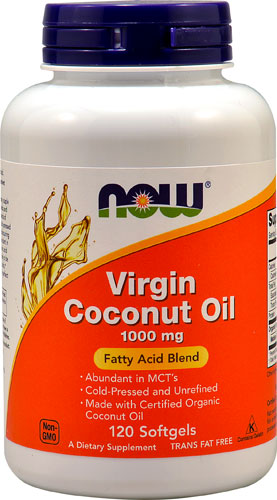 NOW Virgin Coconut Oil -- 1000 mg - 120 Softgels