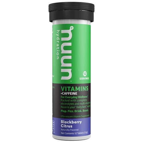 NUUN Vitamins + Caffeine Hydration Single Tube Blackberry Citrus -- 10 Tablets