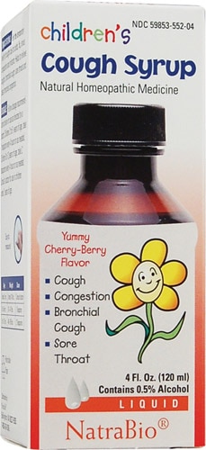 NatraBio Children's Cough Syrup Cherry Berry -- 4 fl oz