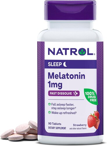 Natrol Melatonin Fast Dissolve Strawberry -- 1 mg - 90 Tablets