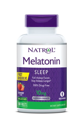 Natrol Melatonin Sleep Tablets Strawberry -- 100 Tablets