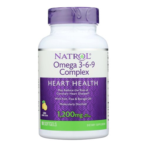 Natrol Omega 3-6-9 Complex Heart Health Lemon -- 90 Softgels