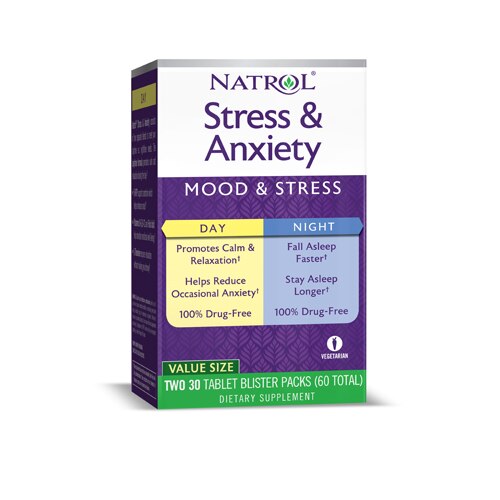 Natrol Stress & Anxiety Day and Night -- 60 Tablets
