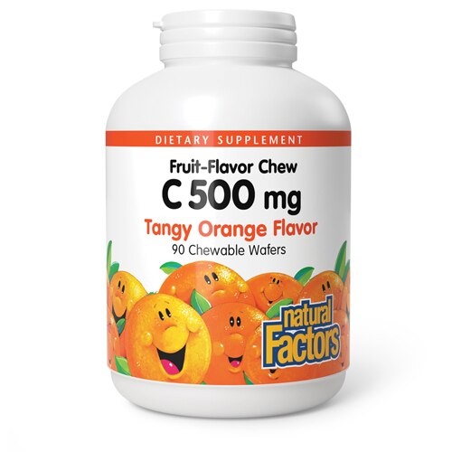 Natural Factors 100% Natural Fruit Chew C Tangy Orange