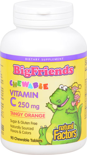 Natural Factors Big Friends Chewable Vitamin C Tangy Orange -- 250 mg - 90 Chewable Tablets