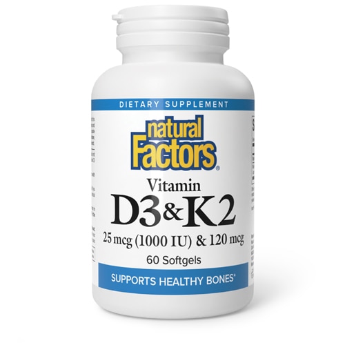 Natural Factors Vitamin D3 K2 60 Softgels