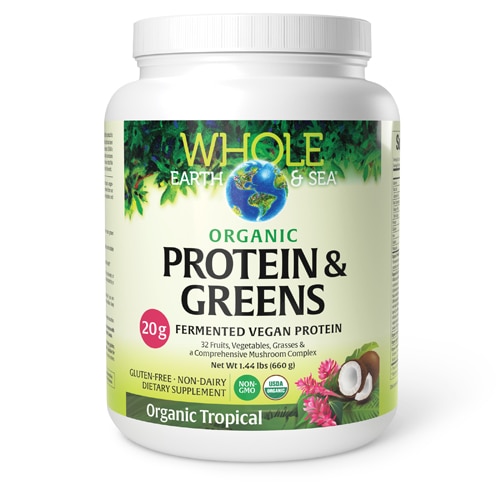 Natural Factors Whole Earth & Sea 100% Fermented Organic Protein & Greens Tropical