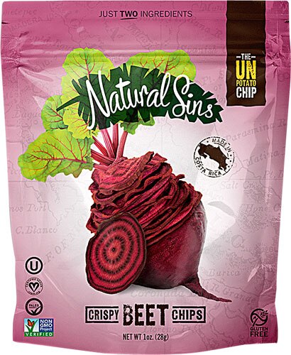 Natural Sins 100% Natural Baked Dried Fruit Thins Crispy Beetroot -- 1 oz