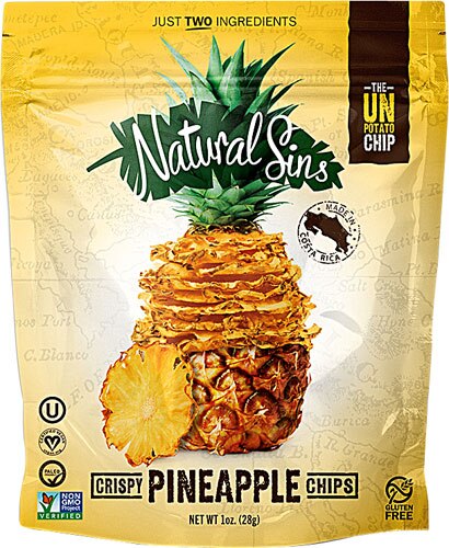 Natural Sins 100% Natural Baked-Dried Fruit Thins Crispy Pineapple -- 1 oz