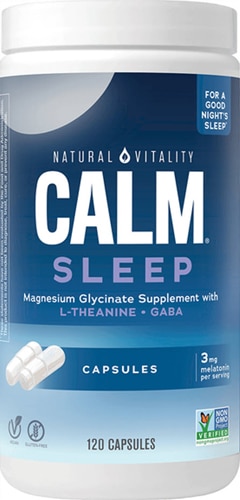 Natural Vitality Calm Sleep Magnesium Melatonin L-Theanine GABA