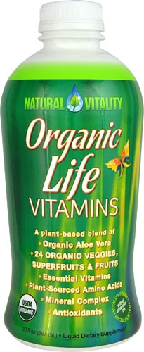 Natural Vitality Organic Life Vitamins Liquid Raspberry Cranberry -- 30 fl oz