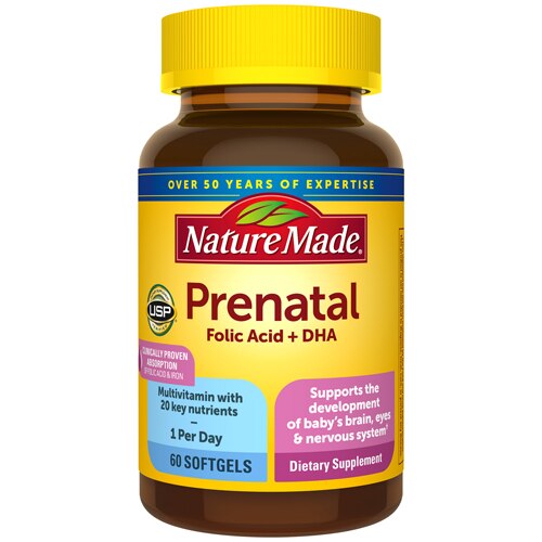 Nature Made Prenatal + DHA -- 60 Softgels