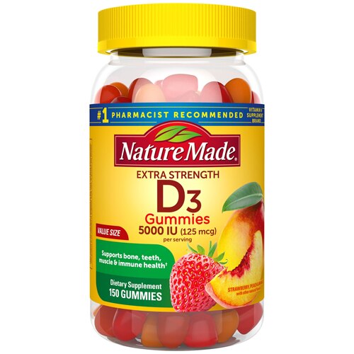 Nature Made Vitamin D3 Adult Gummies Strawberry Peach & Mango