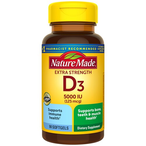 Nature Made Vitamin D3 Ultra Strength 5000 Iu 90 Softgels