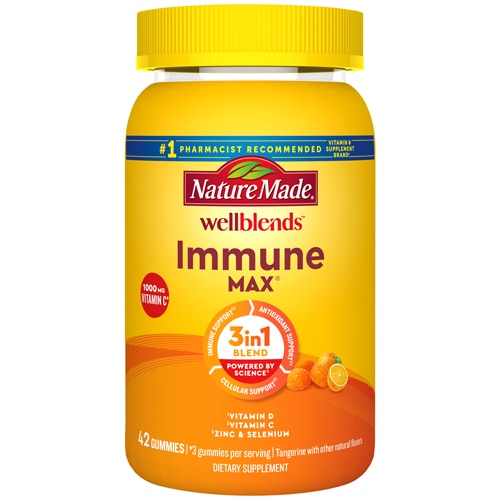 Nature Made Wellblends ImmuneMAX Vitamin C Zinc Vitamin D3 Tangerine