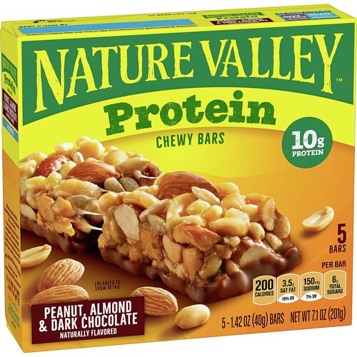 Nature Valley Protein Chewy Bars Peanut Almond & Dark Chocolate -- 5 Bars