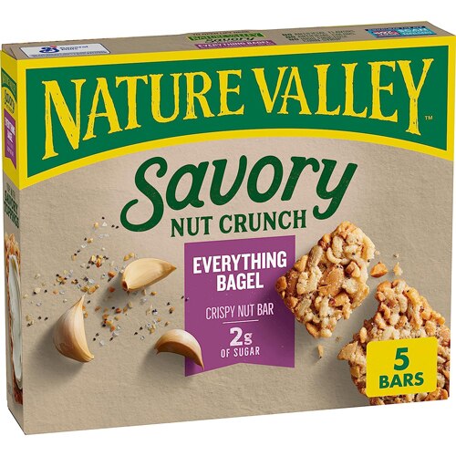 Nature Valley Savory Nut Crunch Everything Bagel -- 5 Bars