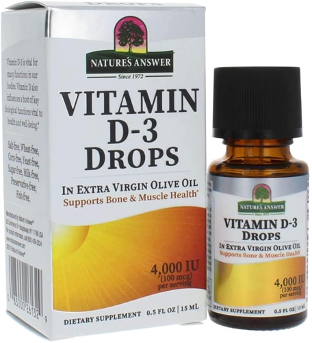 Natures Answer Vitamin D 3 Drops 4000 Iu 05 Fl Oz