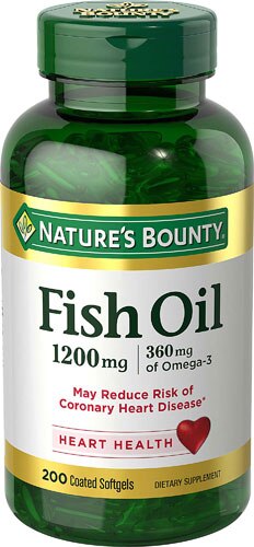 Nature's Bounty Fish Oil Odorless -- 1200 mg - 200 Coated Softgels