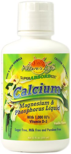 Natures Life Calcium Magnesium And Phosphorus Liquid Vanilla 12 Fl Oz