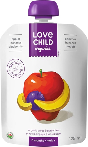 Nature's Path Organic Love Child Superblends Baby Puree Apples Bananas Blueberries