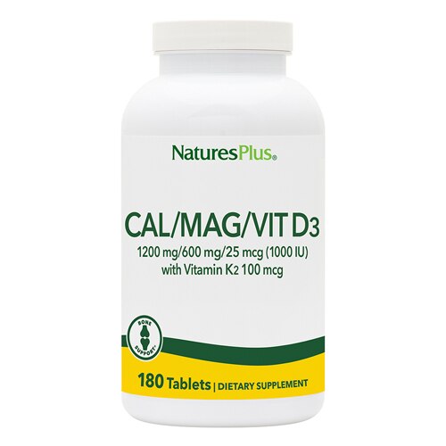 Natures Plus Cal Mag Vitamin D3 With Vitamin K2 180 Tablets