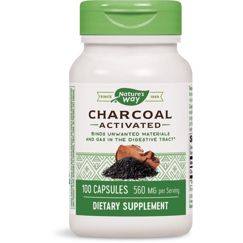 Nature's Way Activated Charcoal -- 560 mg Per Serving- 100 Capsules