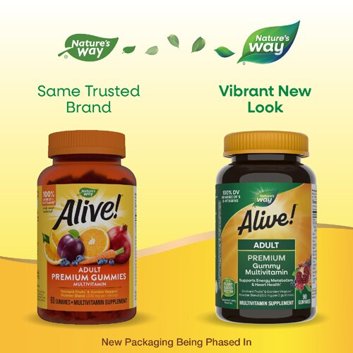 Nature's Way Alive! Adult Premium Multivitamin Gummies with B-Vitamins -- 90 Gummies