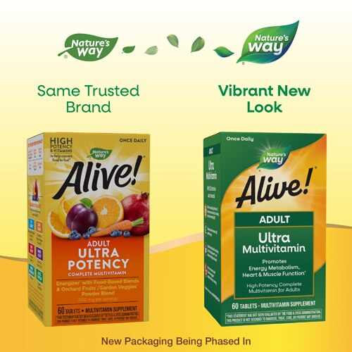 Nature's Way Alive! Adult Ultra Potency Complete Multivitamin with B-Vitamins -- 60 Tablets