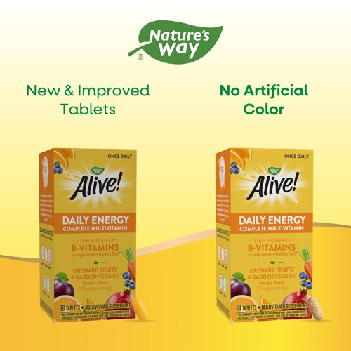 Nature's Way Alive! Daily Energy Complete Multivitamin with High Potency B-Vitamins -- 60 Tablets