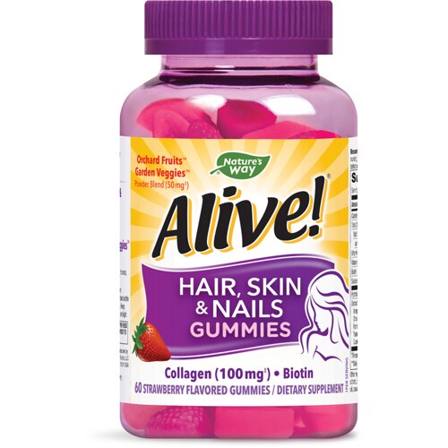 Nature's Way Alive Hair Skin & Nails Gummies Strawberry -- 60 Gummies - Vitacost Nature's Way Alive Hair Skin & Nails Gummies Strawberry -- 60 Gummies - Vitacost