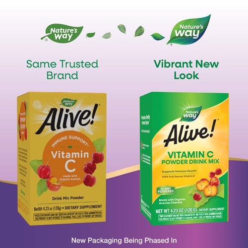 Nature's Way Alive! Vitamin C Powder Drink Mix - 100% Fruit-Derived Vitamin C