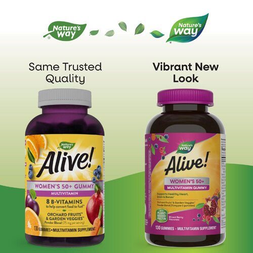 Nature's Way Alive! Women’s 50+ Gummy Multivitamin with B-Vitamins -- 130 Gummies