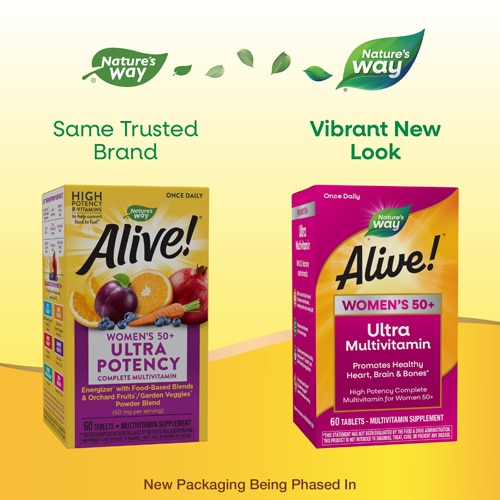 Nature's Way Alive! Women’s 50+ Ultra Potency Complete Multivitamin with B-Vitamins -- 60 Tablets