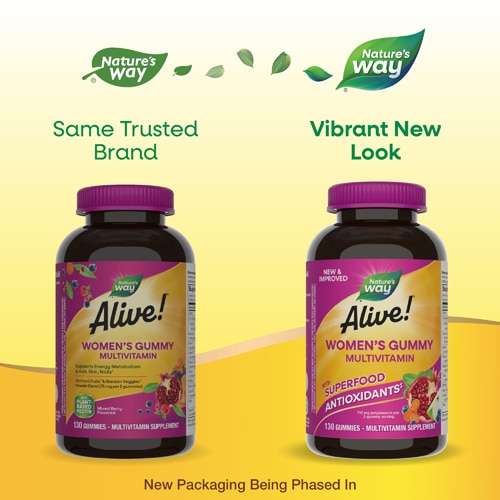 Nature's Way Alive! Women's Gummy Multivitamin - Vitamins C-D3-B12-E-Zinc-Calcium