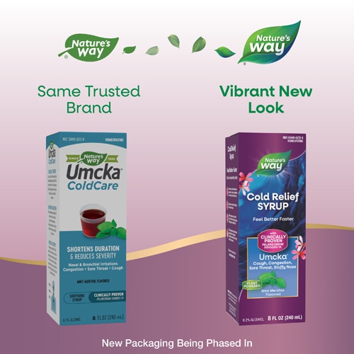 Nature's Way Cold Relief Syrup - Umcka - Multi-Symptom Cold Relief Mint-Menthol Flavored