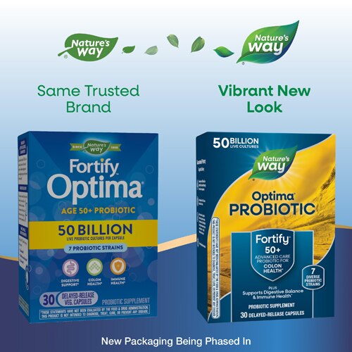 Nature's Way Fortify Optima 50+ Probiotic - 50 Billion Live Cultures -- 30 Capsules