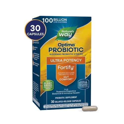Nature's Way Fortify Optima Daily Probiotic + Prebiotics -- 100 billion CFU - 30 Capsules