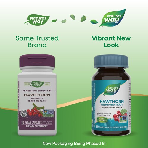 Nature's Way Hawthorn - 300 mg of Extract Per Serving - Supports Heart Health -- 90 Vegetable Capsules
