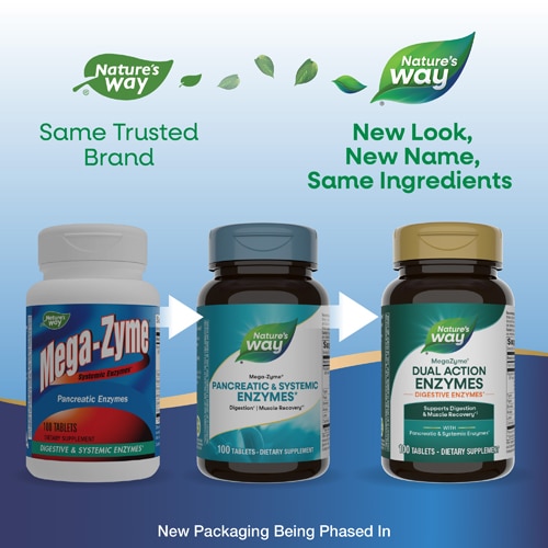 Nature's Way Mega-Zyme - Pancreatic & Systemic Enzymes - Digestive Support