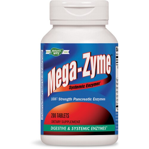 Nature's Way Mega-Zyme Pancreatic Enzymes -- 200 Tablets