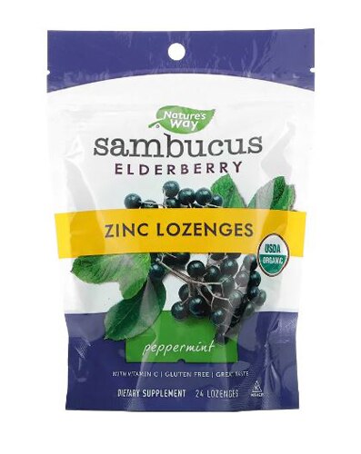 Nature's Way Mint Flavored Sambucus Lozenges -- 24 Lozenges