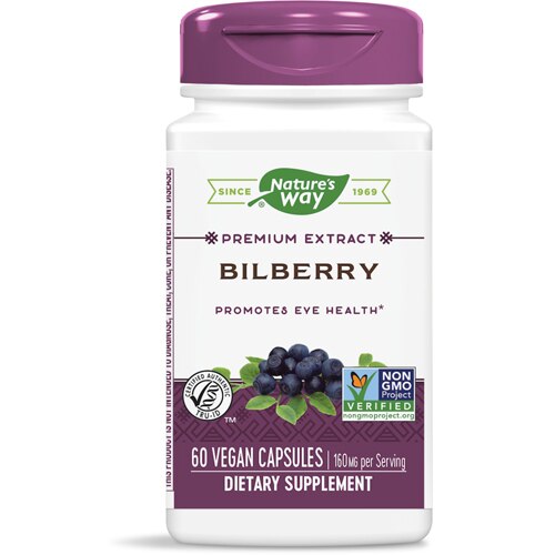 Nature's Way Premium Bilberry Extract - Promotes Eye Health -- 60 Vegan Capsules