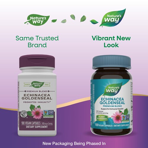 Nature's Way Premium Blend Echinacea Goldenseal -- 900 mg Per Serving - 100 Vegan Capsules