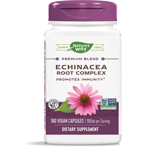 Nature's Way Premium Blend Echinacea Root Complex -- 900 mg Per Serving - 180 Vegan Capsules