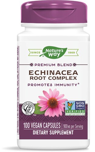 Nature's Way Premium Blend Echinacea Root Complex -- 900 mg Per Serving - 100 Vegan Capsules