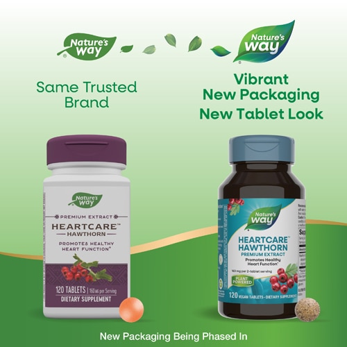 Nature's Way Premium Extract HeartCare - Hawthorn -- 160 mg Per Serving - 120 Tablets