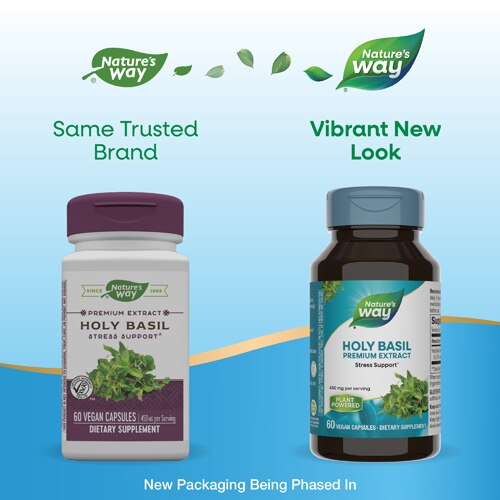 Nature's Way Premium Extract Holy Basil - Stress Support -- 450 mg Per Serving - 60 Vegan Capsules