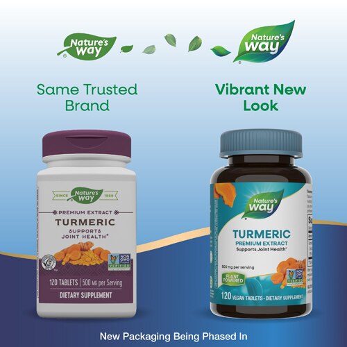 Nature's Way Premium Turmeric Extract - Supports Joint Health -- 500 mg Per Serving - 120 Tablets